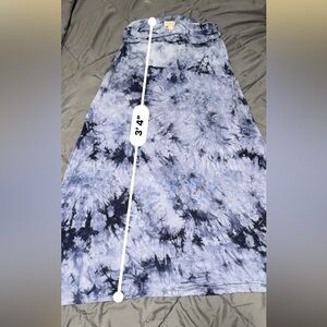 Blue Tie-Dye Sleeveless Full Length Skirt